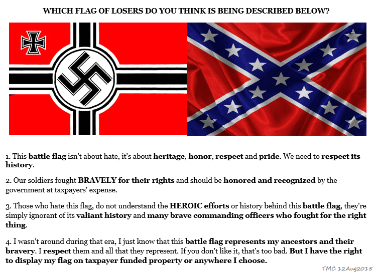 The confederate flag and nazis, same ideology, same losers.