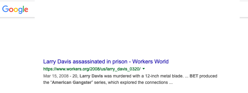 Workers.org false narrative about Larry Davis