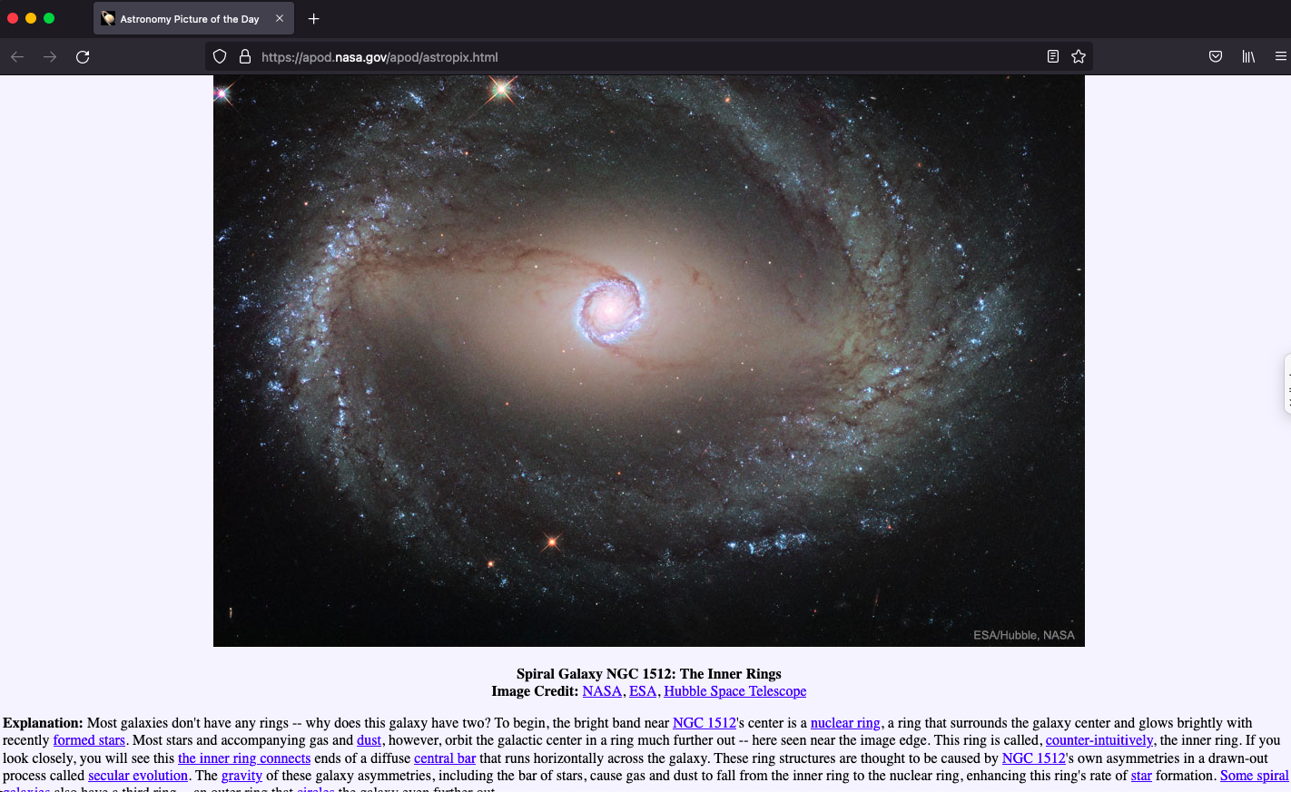 NASA spiral galaxy image